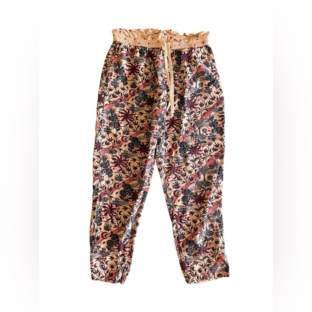 Scotch & Soda Floral Print Track Pants, Size L elastic Waist tie pull on